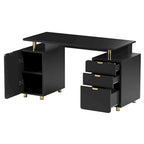 Modern Executive Floating Desk with 3 Drawers & Sleek Work Surface
