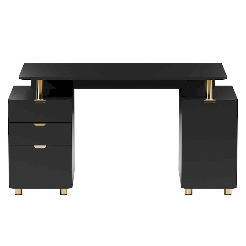 Modern Executive Floating Desk with 3 Drawers & Sleek Work Surface