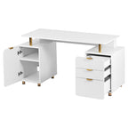 Modern Executive Floating Desk with 3 Drawers & Sleek Work Surface