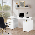 Modern Executive Floating Desk with 3 Drawers & Sleek Work Surface