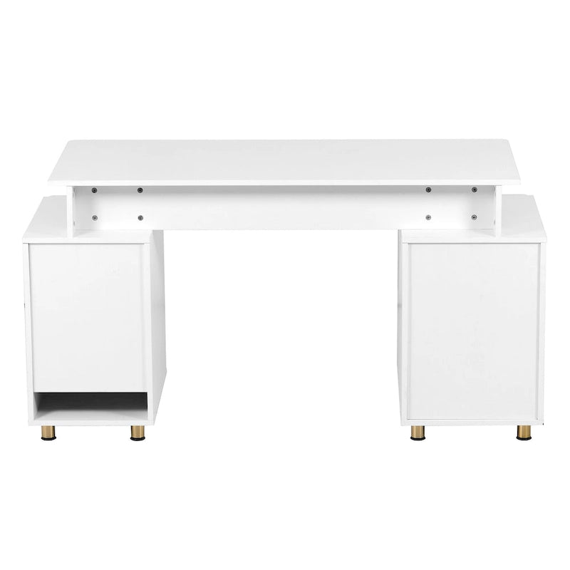 Modern Executive Floating Desk with 3 Drawers & Sleek Work Surface