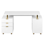Modern Executive Floating Desk with 3 Drawers & Sleek Work Surface