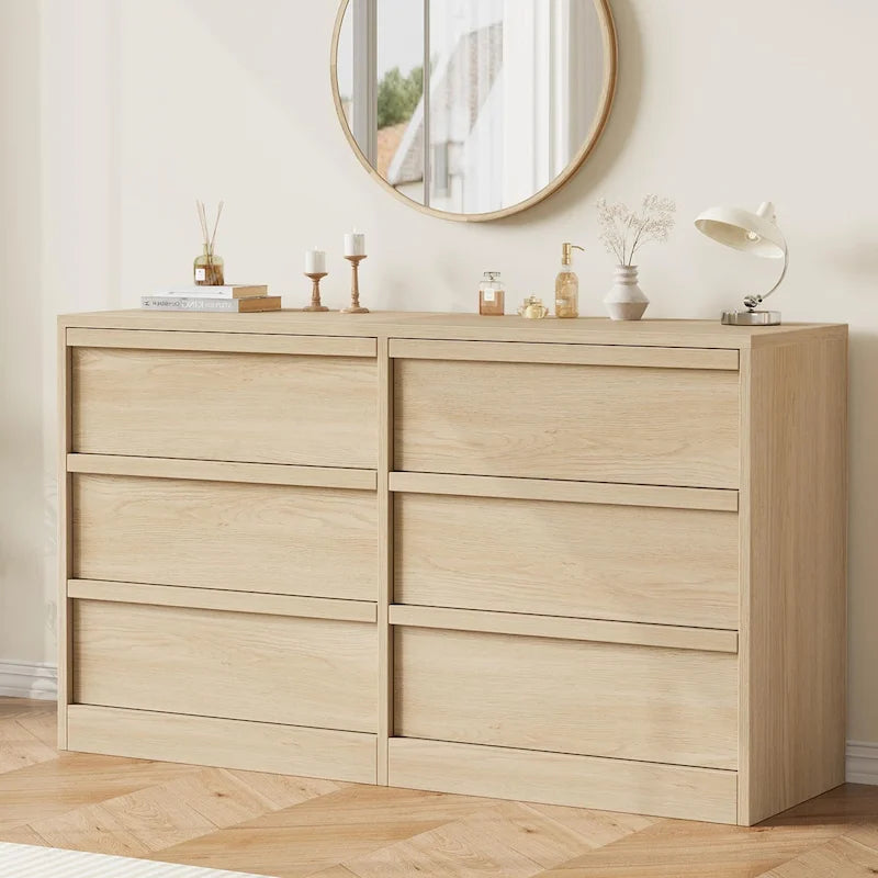 6 Drawer Dresser for Bedroom, Modern Dresser Organizer Storage Chest