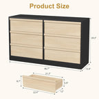 6 Drawer Dresser for Bedroom, Modern Dresser Organizer Storage Chest