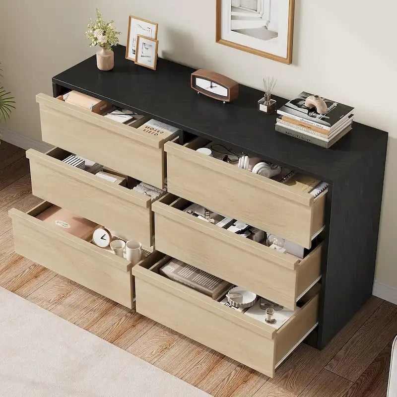 6 Drawer Dresser for Bedroom, Modern Dresser Organizer Storage Chest