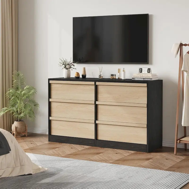 6 Drawer Dresser for Bedroom, Modern Dresser Organizer Storage Chest
