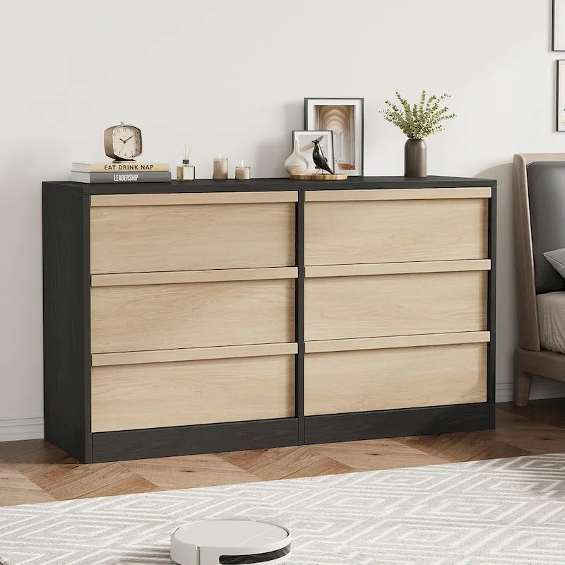 6 Drawer Dresser for Bedroom, Modern Dresser Organizer Storage Chest