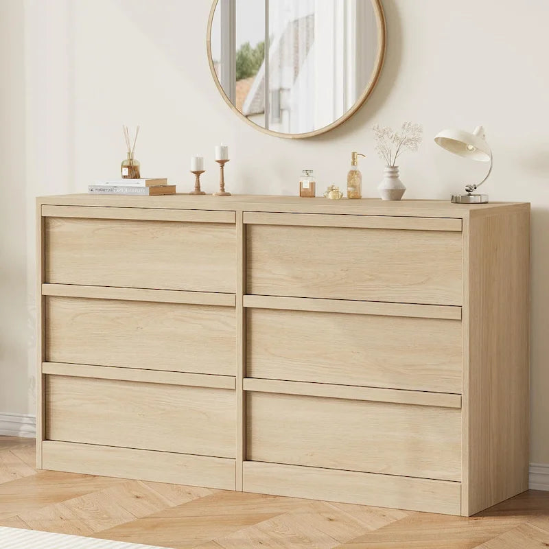 6 Drawer Dresser for Bedroom, Modern Dresser Organizer Storage Chest
