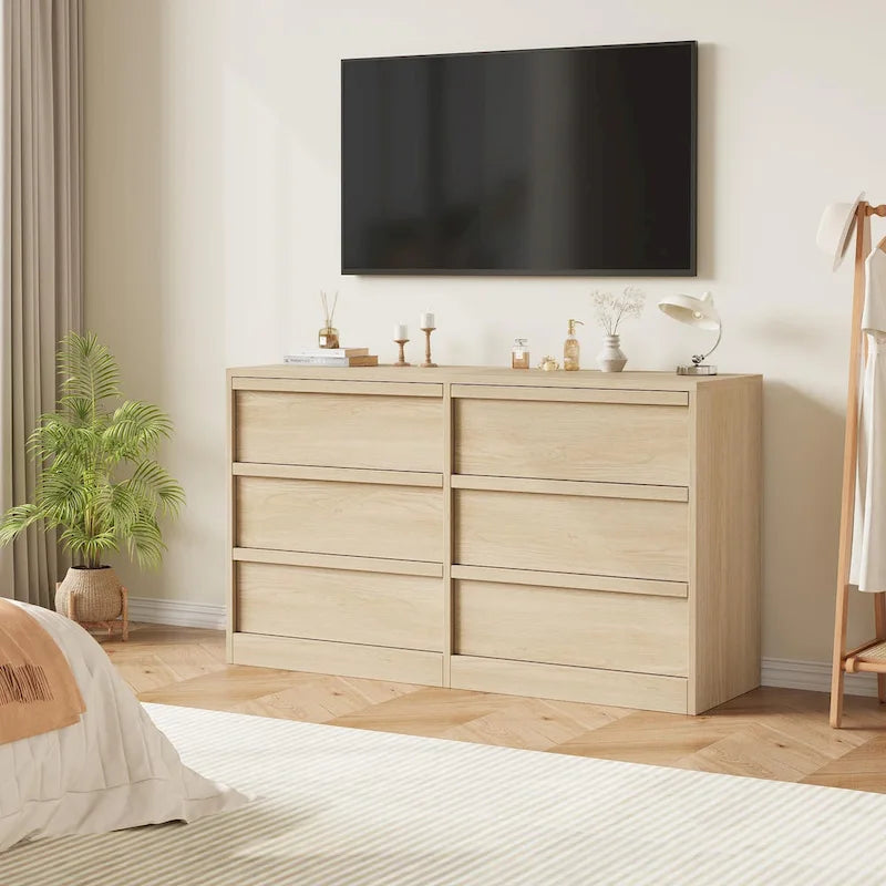 6 Drawer Dresser for Bedroom, Modern Dresser Organizer Storage Chest
