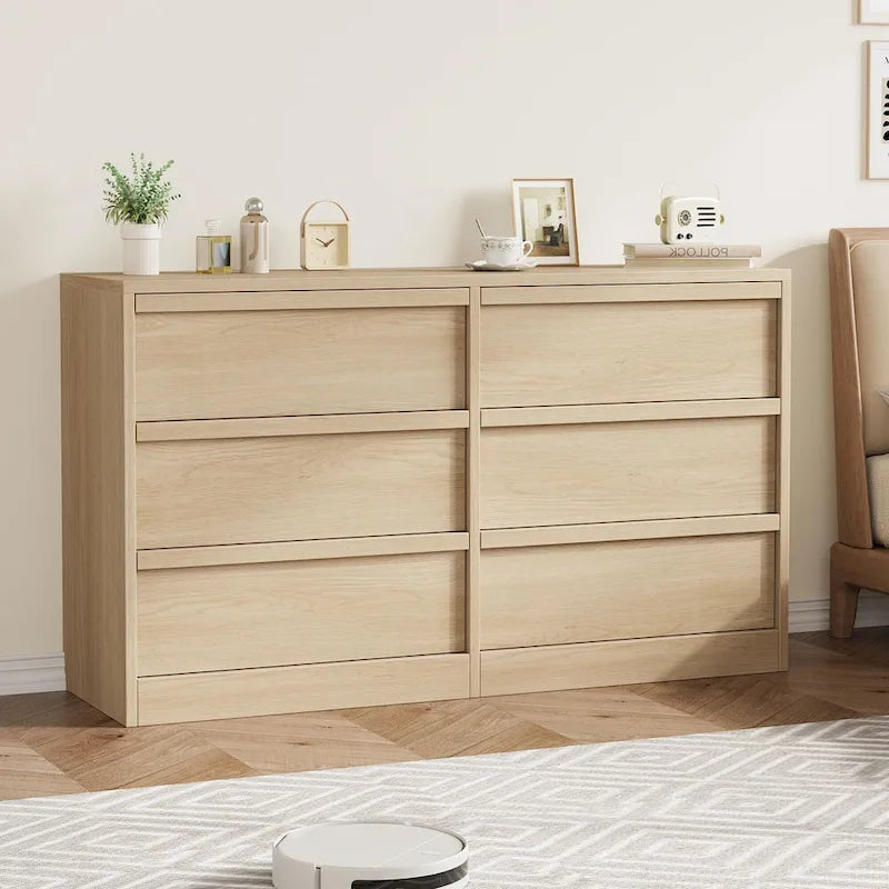 6 Drawer Dresser for Bedroom, Modern Dresser Organizer Storage Chest