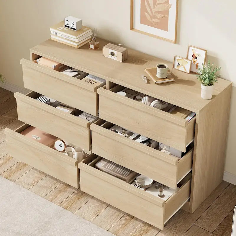 6 Drawer Dresser for Bedroom, Modern Dresser Organizer Storage Chest