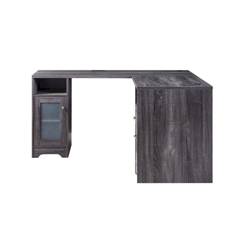 Barlon Transitional 59-inch L-shaped Computer Desk with USBs