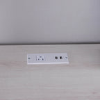 Scrivania per computer a L di transizione da 59 pollici con porte USB