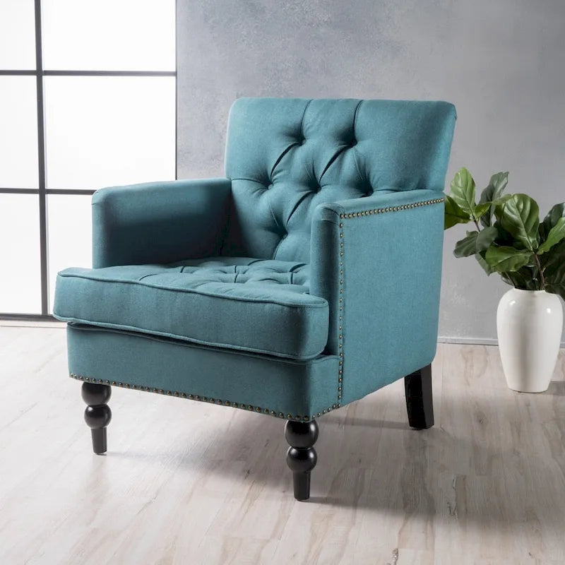 Malone Tufted Back Fabric Club Chair - 28.00 L x 29.50 W x 33.50 H