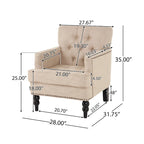 Malone Tufted Back Fabric Club Chair - 28.00 L x 29.50 W x 33.50 H