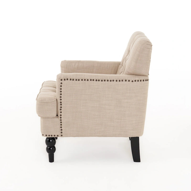 Malone Tufted Back Fabric Club Chair - 28.00 L x 29.50 W x 33.50 H