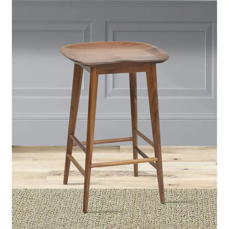 Backless Solid Acacia Counter Stool - Counter Stool