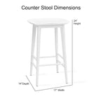 Backless Solid Acacia Counter Stool - Counter Stool