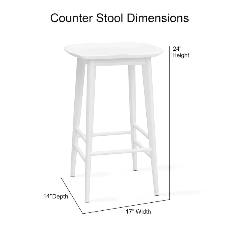 Backless Solid Acacia Counter Stool - Counter Stool