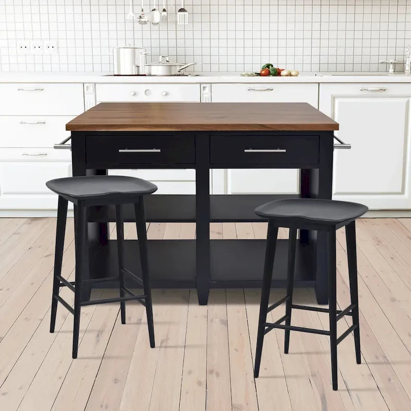 Backless Solid Acacia Counter Stool - Counter Stool