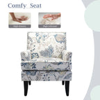 French Country Armchair with Nailhead Trim and Solid Wood Legs