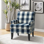 French Country Armchair with Nailhead Trim and Solid Wood Legs