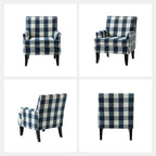 French Country Armchair with Nailhead Trim and Solid Wood Legs