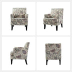 French Country Armchair with Nailhead Trim and Solid Wood Legs