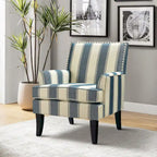 French Country Armchair with Nailhead Trim and Solid Wood Legs