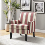French Country Armchair with Nailhead Trim and Solid Wood Legs