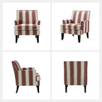French Country Armchair with Nailhead Trim and Solid Wood Legs