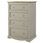 Wood Dresser 4 Drawers Chest