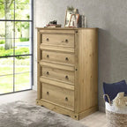 Wood Dresser 4 Drawers Chest