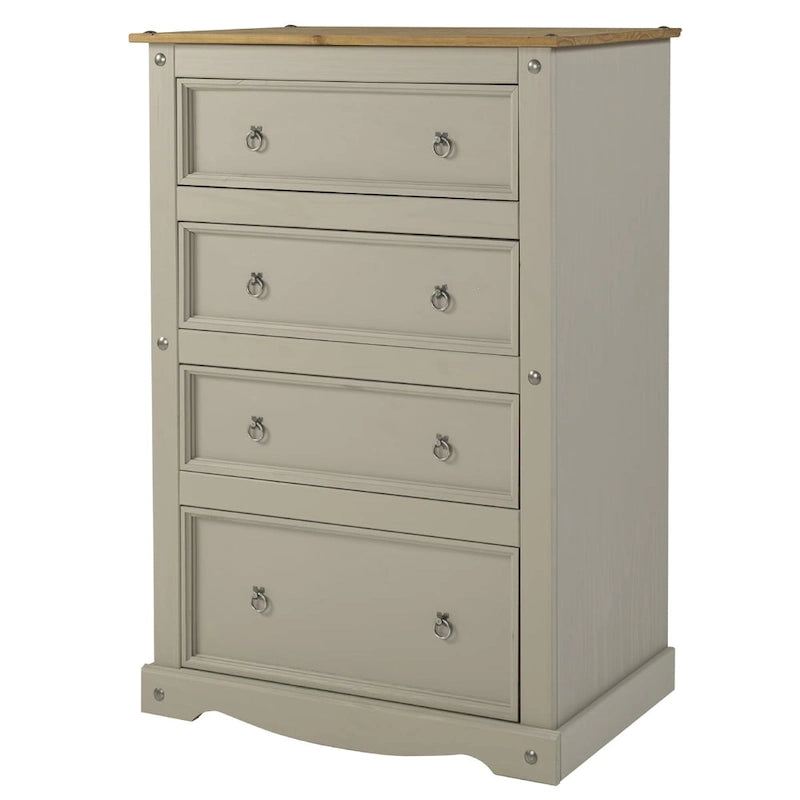 Wood Dresser 4 Drawers Chest