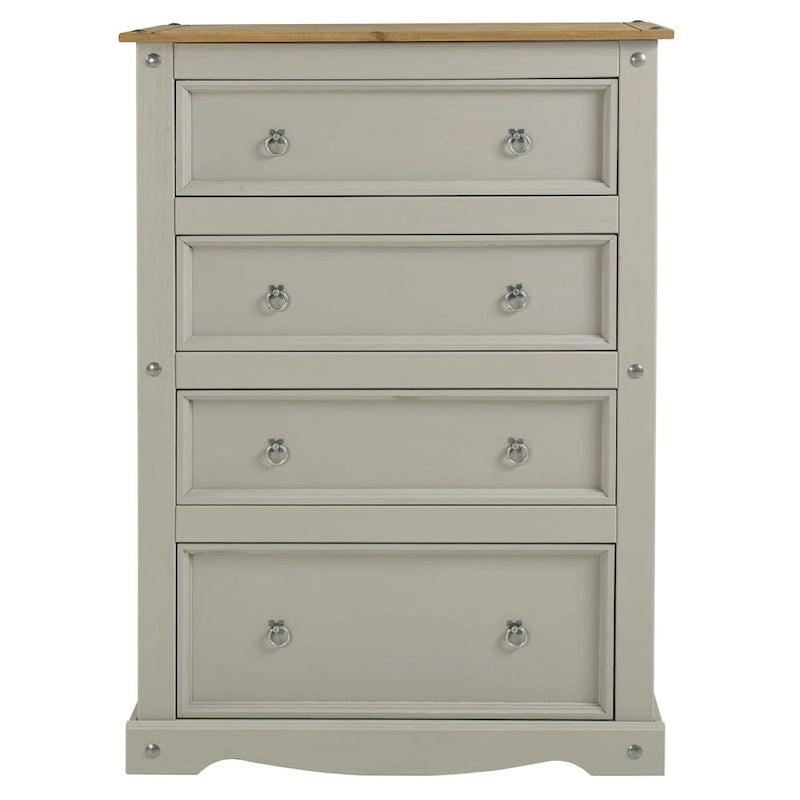 Wood Dresser 4 Drawers Chest