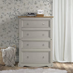 Wood Dresser 4 Drawers Chest