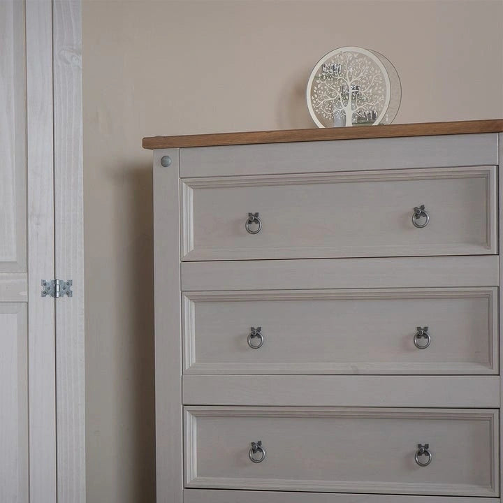 Wood Dresser 4 Drawers Chest