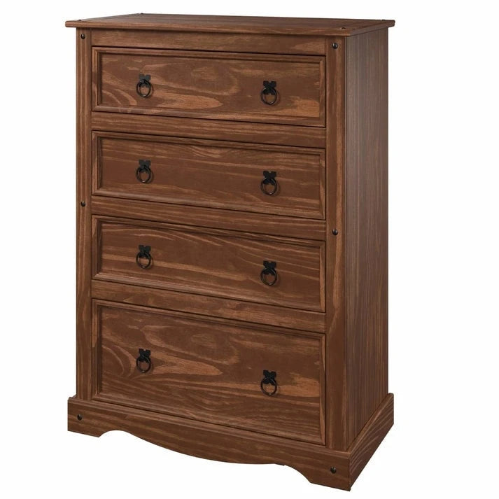 Wood Dresser 4 Drawers Chest
