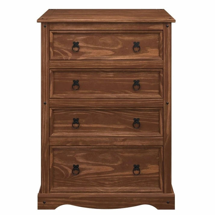 Wood Dresser 4 Drawers Chest