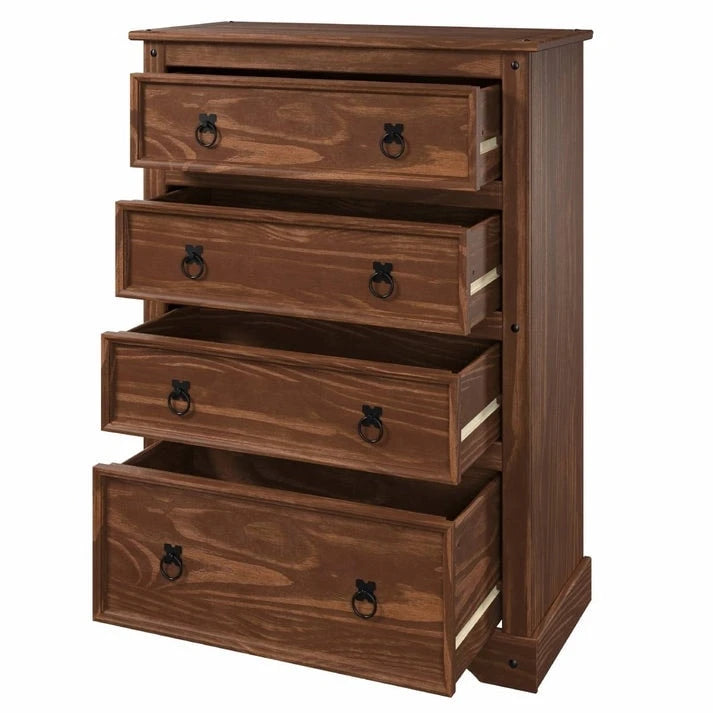 Wood Dresser 4 Drawers Chest