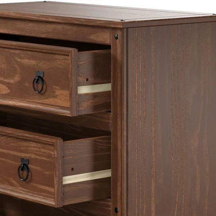 Wood Dresser 4 Drawers Chest