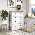 Wood Dresser 4 Drawers Chest