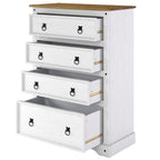 Wood Dresser 4 Drawers Chest