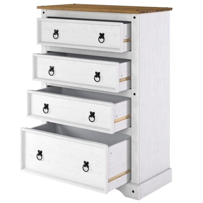 Wood Dresser 4 Drawers Chest
