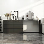 Makeup Desk Rotating Dresser and Desk 6 Drawer Dresser Vanity Makeup