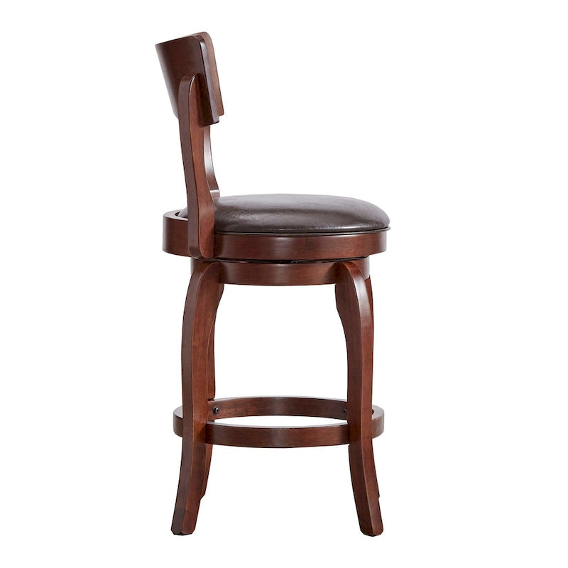 24-Inch Brown Counter Height Swivel Stool