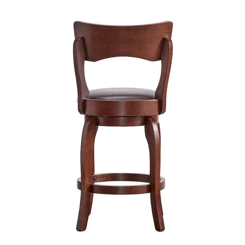 24-Inch Brown Counter Height Swivel Stool
