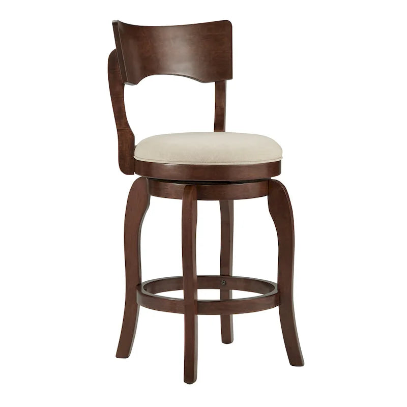 24-Inch Brown Counter Height Swivel Stool