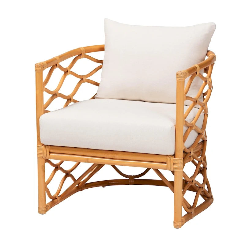 Bohemian Light Honey Rattan Arm Chair