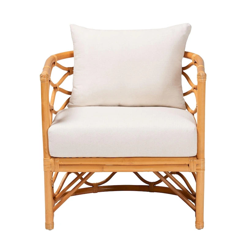 Bohemian Light Honey Rattan Arm Chair